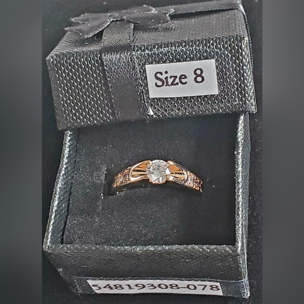 New R.G.F. 1 CT. ROSE GOLD FILLED SOLITAIRE RING - Picture 1 of 4